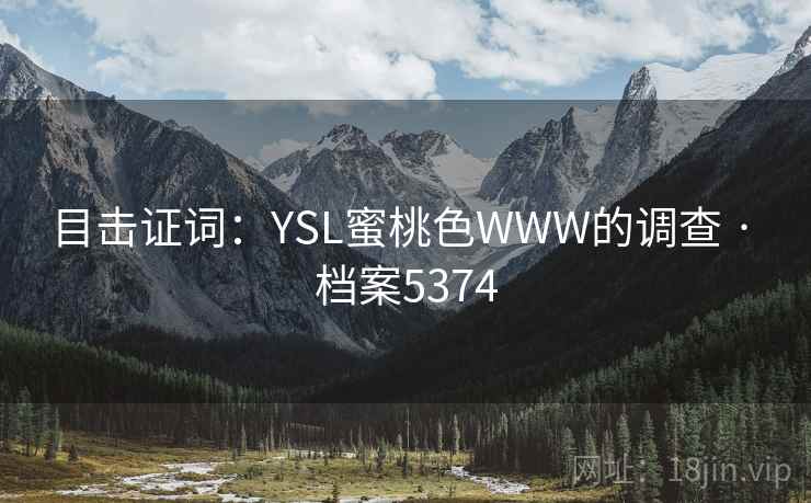 目击证词：YSL蜜桃色WWW的调查 · 档案5374